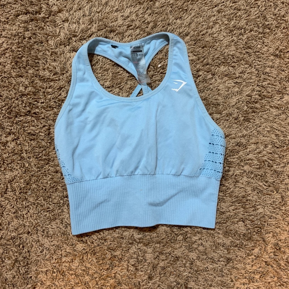 GYMSHARK ENERGY SEAMLESS CROP TOP BLUE